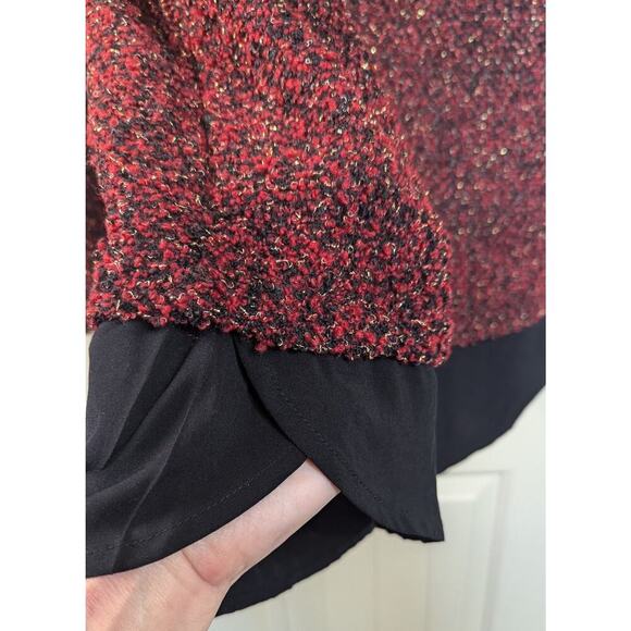 NEW Est. 1946 Layered Look Pull Over Sweater Black Red SPARKLE Cowl Neck 18/20W - Picture 3 of 9